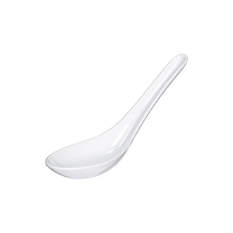 Happy Sales HSSP-MWH12 Commercial Grade White Wonton Soup Spoons (12