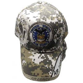 Trade Winds Air Force Emblem Logo ACU Green Digital Camouflage Embroidered Shadow Cap Hat