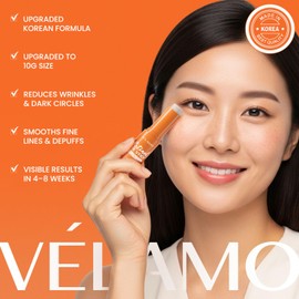 VELAMO ADVANCED Retinol Eye Balm Stick: Under Eye Cream for Dark Circles Puffiness Eye Bags Wrinkles Fine Lines - Korean Skincare Formula with Collagen, Niacinamide, Peptides & Hyaluronic Acid 0.35oz