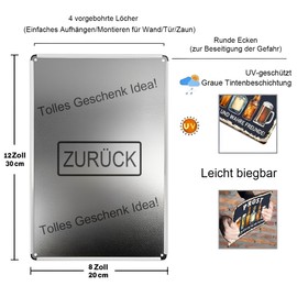 Retro Tin Sign "Werkstatt Regeln", 20 x 30 cm, Metal Decoration with Sayings for Workshop and Garage, Vintage Design
