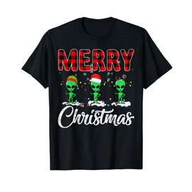 Th Merry Christmas Alien Santa Reindeer Xmas Light Costume T-Shirt