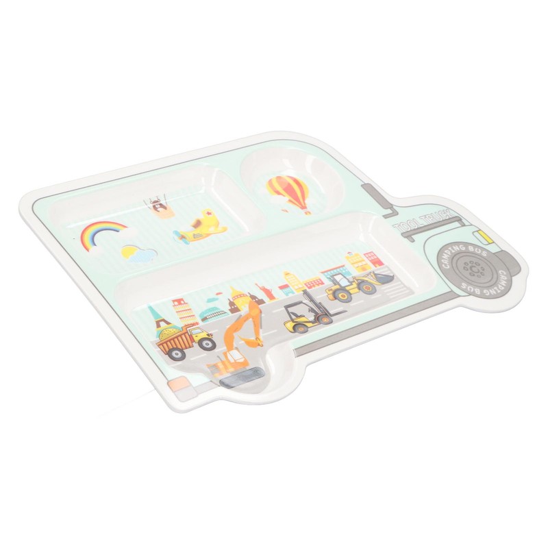 Cartoon Bamboo Toddler Plate Lovely Divided Bamboo Kids Dinnerware Set