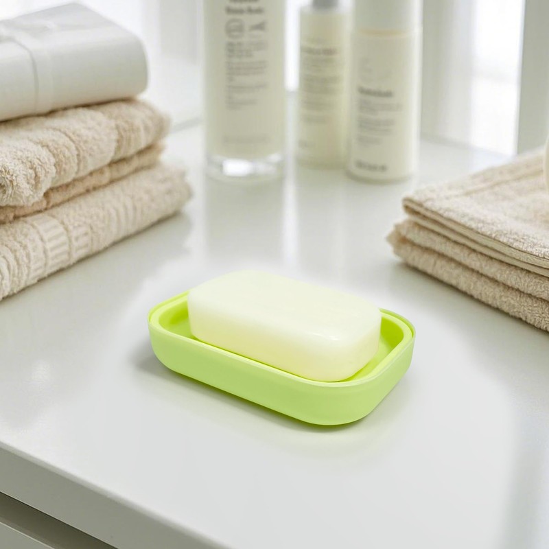 Double Layer Draining Soap Dish, Plastic Dishwashing Sponge Soap Holder