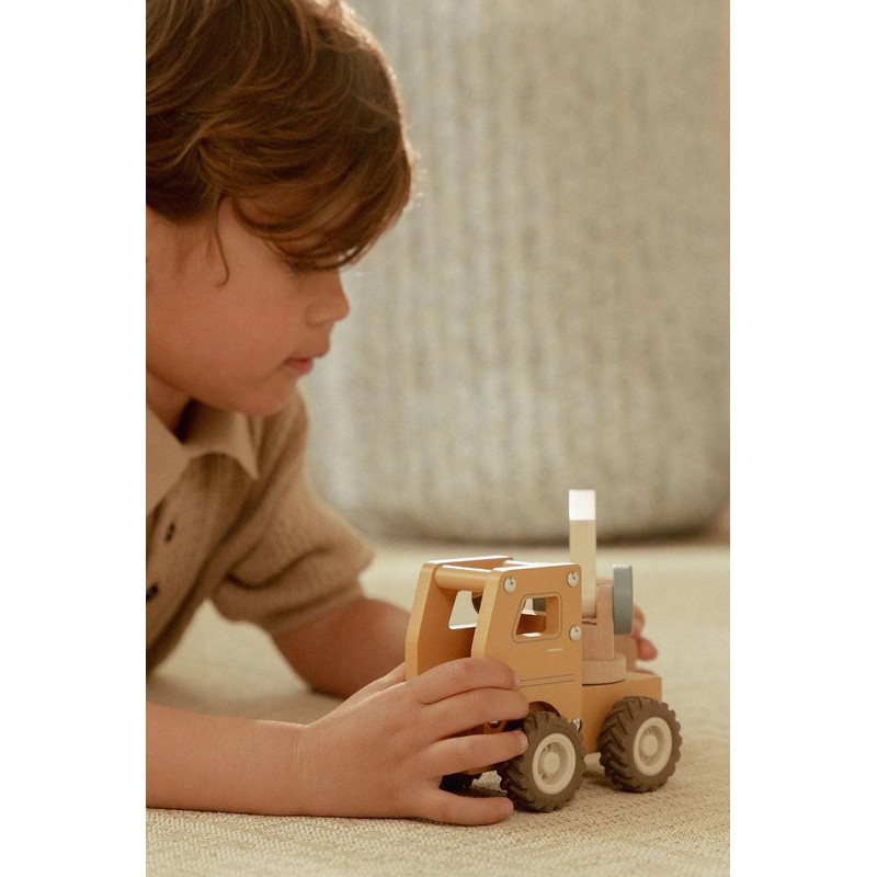 Little Dutch 2530 Wooden Car Crane - Yellow