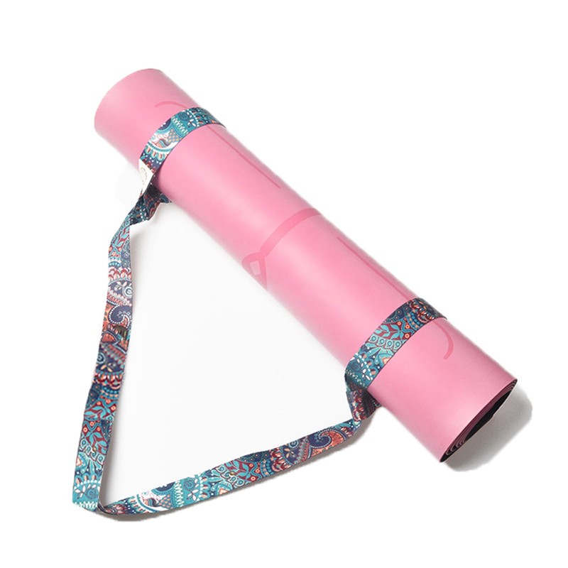 MKKM Yoga Mat Carrying Strap, Adjustable Loops, Pink and Purple