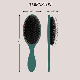 Hair Brush, Boar Bristle Detangling Brush for All Hair Types, Air Cushion Scalp Massage Pain-Free Styling Comb For Women Girls (Green)