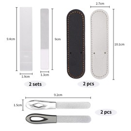 4 Pieces Of Nail Files, Equipped With 2 Pieces Of Storage Boxes And 2 Pieces Of Leather Storage Cases, Nail Polishing Tools, Stainless Steel Nail Files, Manicure Tools