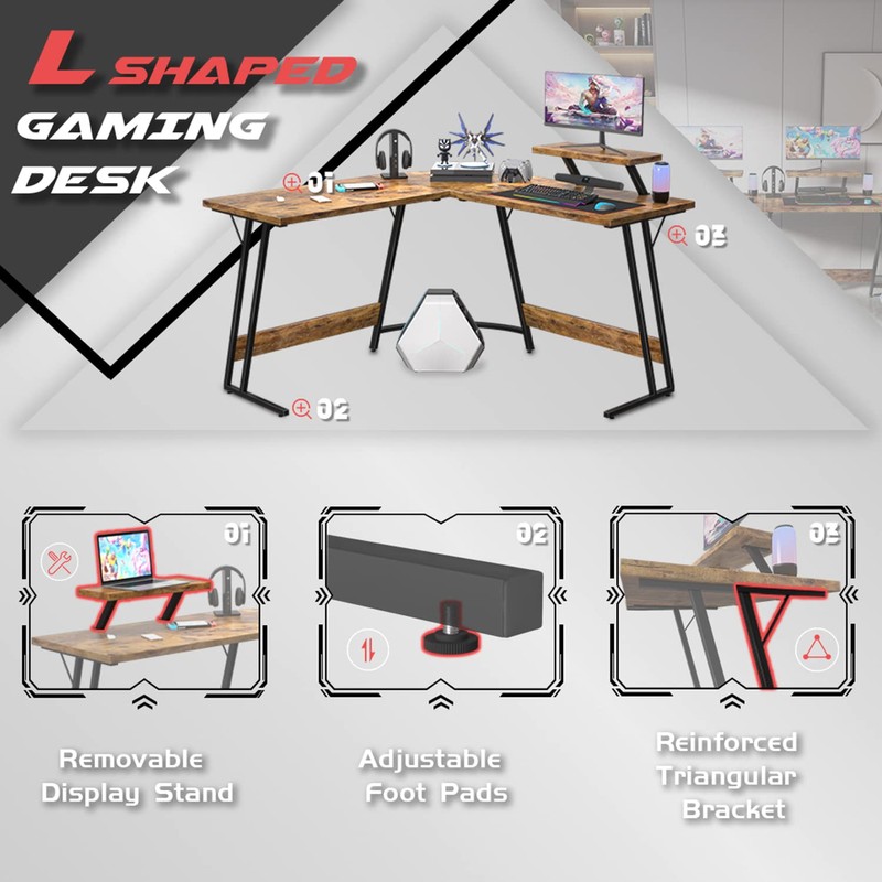 Homall L Shaped Gaming Desk Computer Corner Desk PC Gaming