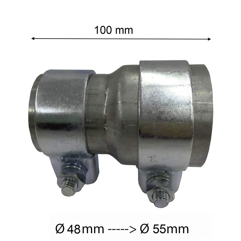 Pipe Reducer Exhaust Adapter Including 2 Mounting Clamps Broadband Clamp