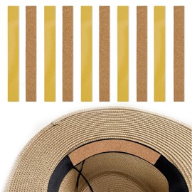 TYBYBB 10PCS Korkstreifen Hutband 200 * 20 * 2mm Innen Huteinlagen Hutverkleinerer Selbstklebend Zum Verkleinern Korkeinlagen Hut Verkleinerung Kork Huteinlagen Hutverkleinerungsband Hutkrempenband