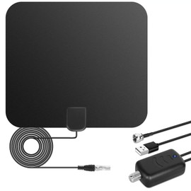 Amplified HD Digital TV Antenna Long 250+ Miles Range - Support 1080p for LG Tv Model 65UN8500AUJ - Indoor Smart Switch Amplifier Signal Booster - Extra Long HDTV Cable/AC Adapter