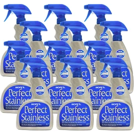 Hope's Perfect Stainless Steel Cleaner and Polish, 22-Ounce, Streak-Free Self-Polishing Formula, Blocks Fingerprints, Pack of 12