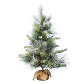 Vickerman 36" Frosted Myers Pine Artificial Christmas Tree, Unlit - Faux Table Top Christmas Tree - Seasonal Indoor Home Decor