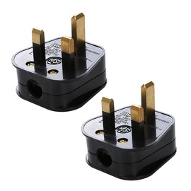 2 Pack 13 A Fused Mains Plugs 3 pin Plug, 250V Heavy Duty Electrical Plug Uk Safety Plug For Electrical Appliances (Black-2 Pack)