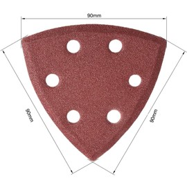 MACHSWON Triangular Sanding Paper,Triangle Oscillating Multi Tool,Hook and Loop Sanding Pads,120 Grits 6 Holes, 15pcs
