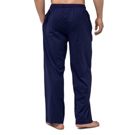 Bintangor Pantalones de pijama para hombre, 100% algodón, cintura elástica, para descansar, largos, Mazarina, X-Large