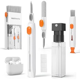 20-in-1 for AirPod Cleaner Kit Pro 4 3 2 1 - Multifunction Cleaning Tool for Headphones Earbuds Phone Laptop Keyboard Screen - Metal Tip, Soft Brush, Flocking Sponge, 15ml Spray, Cloth, Putty