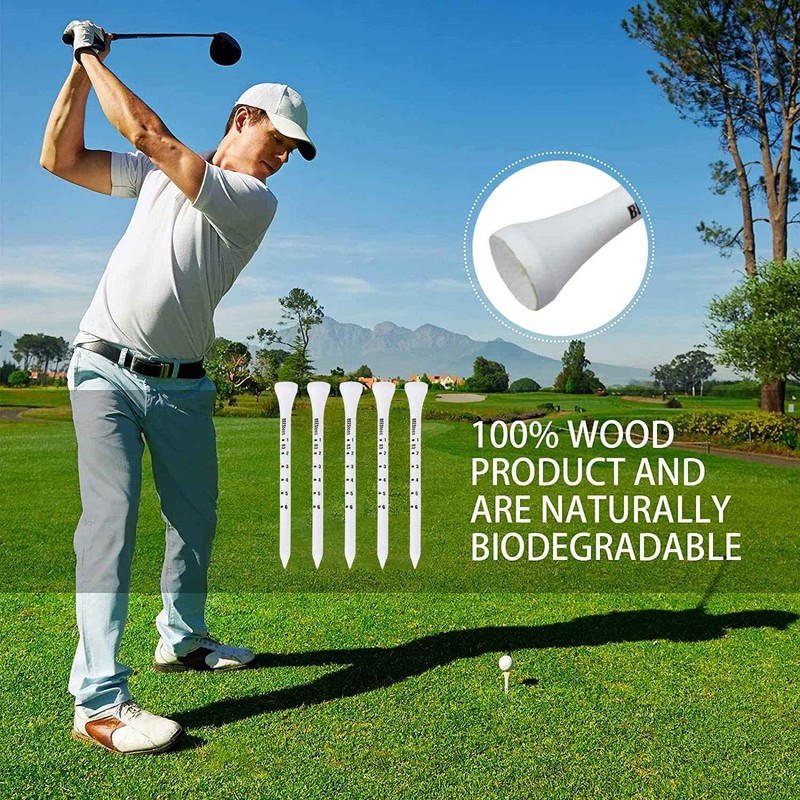 Dovhmoh 100pcs Golf Tees Wood Long Tall Golf Tees 83mm