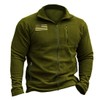 Beotyshow Mens Full Zip Fleece Jacket Warm Soft Polar Military