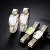 Oidea Elastic Strap Watch for Women: Gold Silver Rectangular Women's