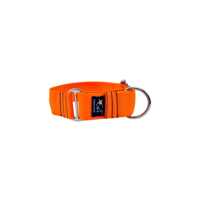Martingale Collar Nude Neon Orange 4cm Extra Large