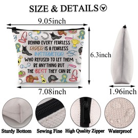 BDPWSS Horse Trainer Gift Riding Instructor Gift Behind Every Fearless Rider is a Fearless Instructor Horse Coach Makeup Bag (Rider Instructor bagCA)