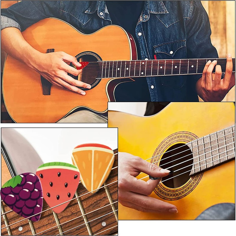 Pack of 10 Fruit Pattern Guitar Picks for Acoustic Guitar,