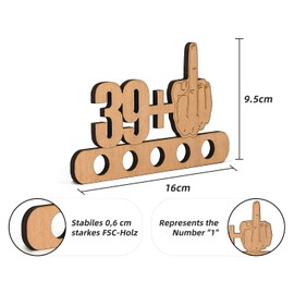 Giftota - Original Funny 40th Birthday Money Gift, Wood - 39 + 1 - Gift for 40th Birthday - Birthday Anniversary - Wooden Gifts - Gifts for Friends, Family