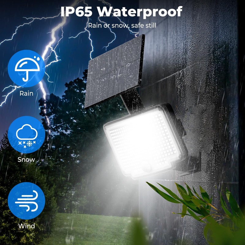 Peasur 4 Pack Solar Motion Lights Outdoor, 318 LED Solar