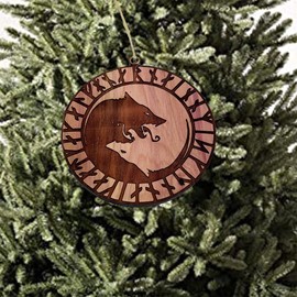 Viking ÚLFHÉÐNAR Wolf Norse Scandinavian - Cedar Ornament