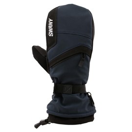 Swany Men's X-Over 2.2 Warm Durable Insulated Quick-Drying Adjustable Flexible Winter Sports Mitts with Utility Heat Pocket, Navy/Black, Small