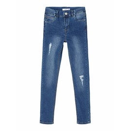 NAME IT Girls' High Waist Stretch Jeans, Medium blue (medium blue denim)