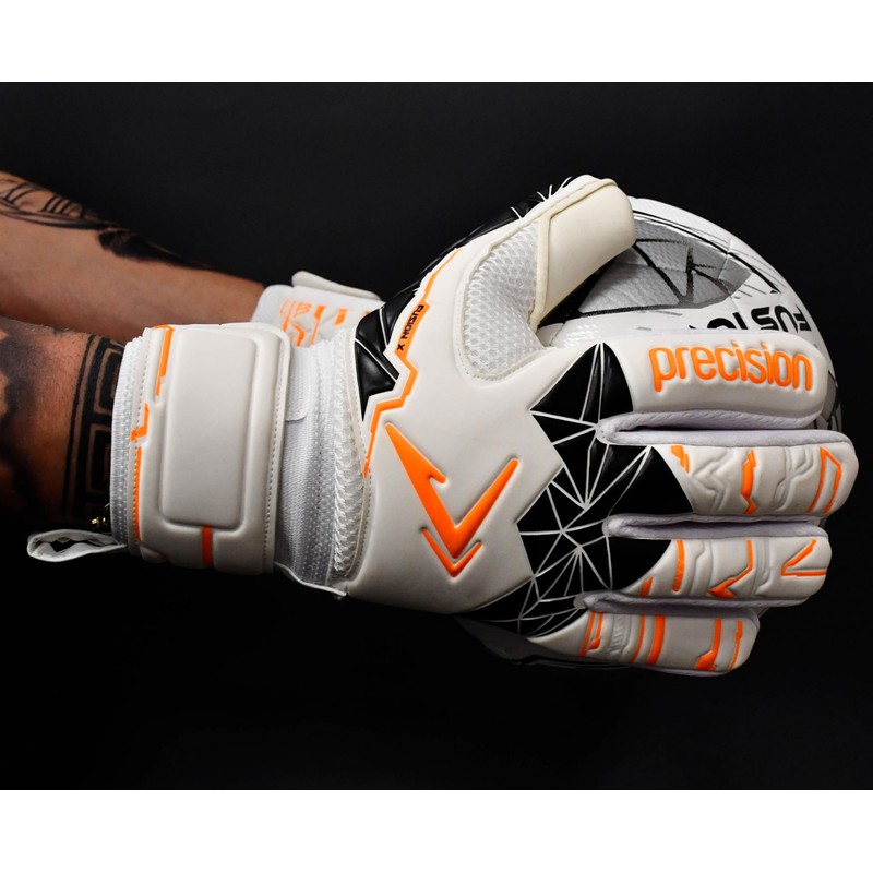 Precision Training Fusion X Negative Replica Football Kid'sGoalkeeper Gloves, White,