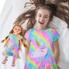 ICOSY Matching Girls & Doll Nightgowns Clothes Unicorn Pajamas Sleepwear