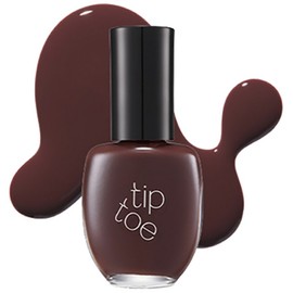 Tip Toe Andante Nail Polish 208 Coco, Deep Brown, 10ml, 1 Piece / 팁토우 안단테 네일 폴리쉬 208 코코, 딥브라운, 10ml, 1개
