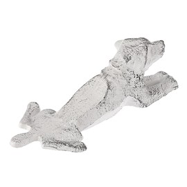 Sumnacon Cast Iron Cute Dog Door Stop - Heavy Duty Rustic Door Stopper Avoid Drilling Hole,Vintage Metal Door Wedge on Floor Surface for Home Office Commercial Industrial,Bulldog,Retro White