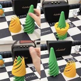 YGCHEN 3D Pyramid Passthrough Sculpture, Cone Fidget Toy, Pyramid Passage Sculpture, Spiral Cone Fidget Toy, 3D Pyramid Shuttle Statue Model, Stress Relief Finger Games for Children Adults