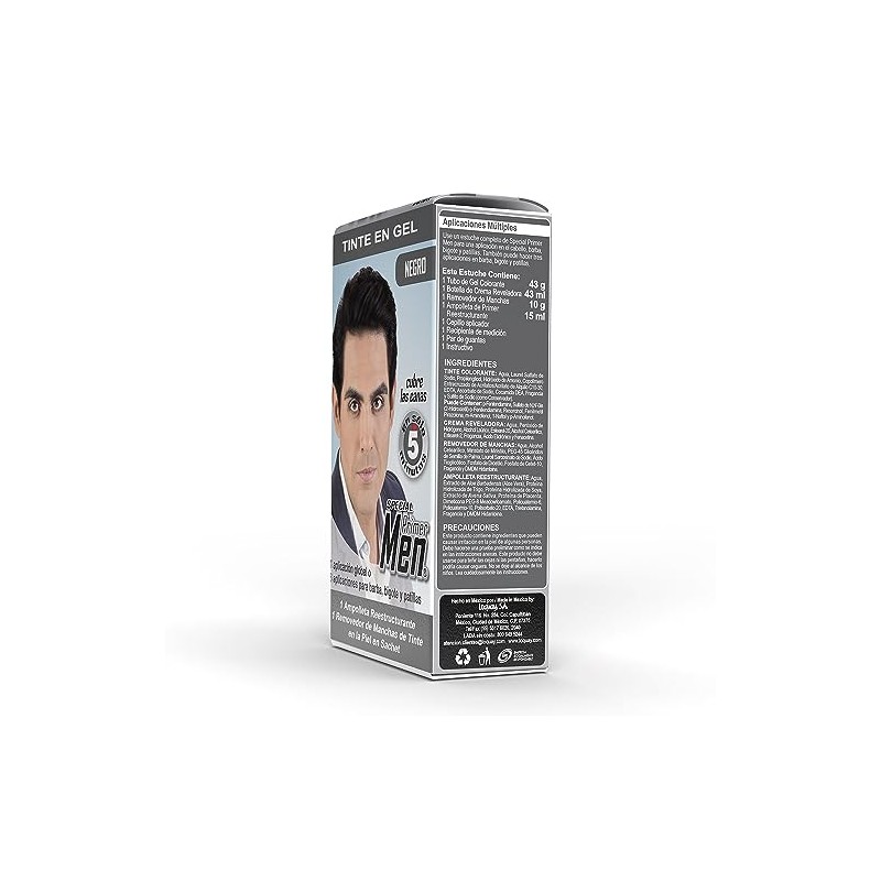 Loquay Primer Men Tinte en gel, Negro, 111 g