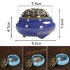 miraicosmo Incense Burner Incense Holder Set, Soothing Color, Ceramic (Navy)