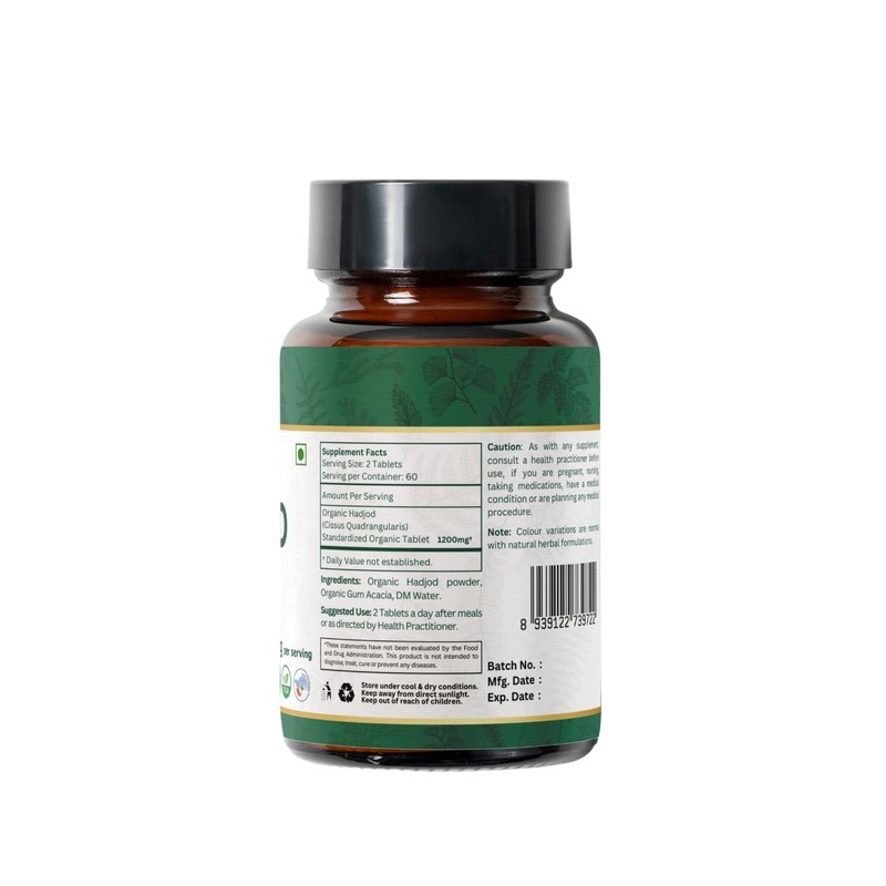 ORGANIC SPREE Hadjod 120 Tablets – USDA Organic Cissus Quadrangularis