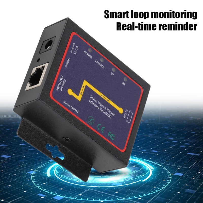 RJ45 to RS232 Single Serial Server PluG in RS‑232 to