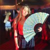 Large UV Illuminated Carnival Folding Hand Fan - Nightclub &