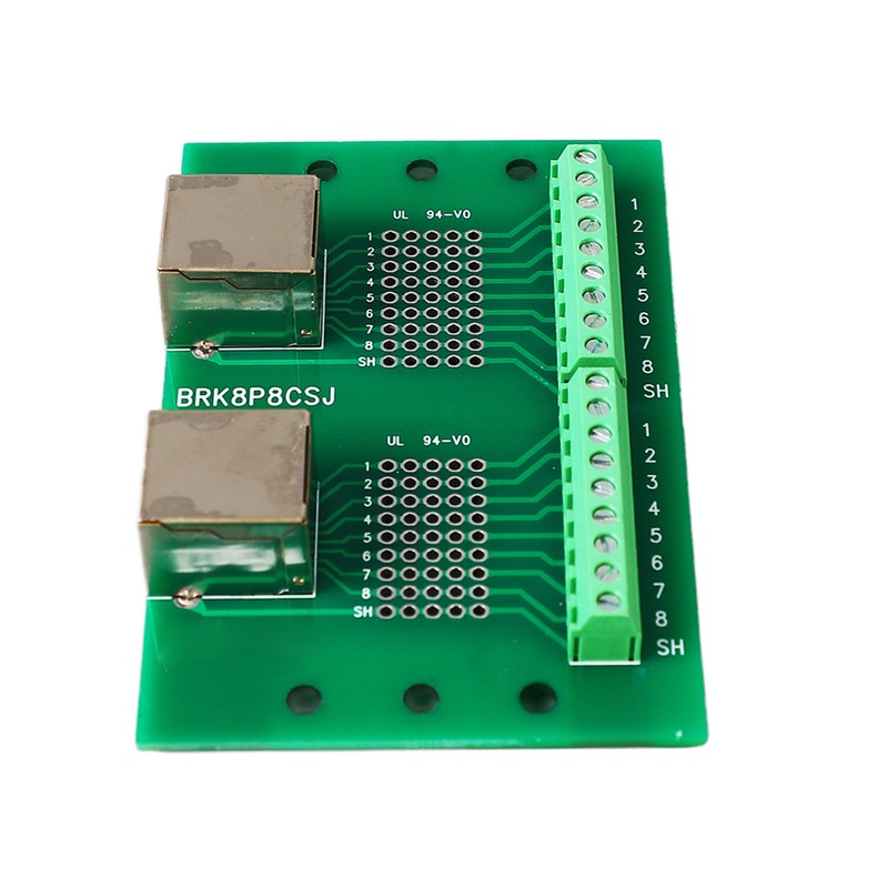 RJ45 Ethernet Connector Breakout Board Dual Network Port Input Screw