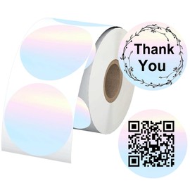 Direct Thermal Labels Stickers Round Watercolor Round Small Business Thermal Stickers 2 Inch Multi-Purpose Thermal Sticker Labels Inventory, Color Coding, Address, Name Tag 500 Pcs/Roll (2 Inch)