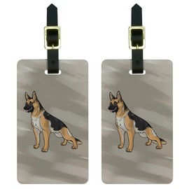 German Shepherd - Pet Dog Luggage Tags Suitcase Carry-On ID Set of 2