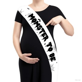 Halloween Baby Shower Sash Momster to Be Sashes Spooky Halloween Decorations Mom to Be Pregnancy Sash for Baby Shower Party Favor Gender Reveal Party Supplies