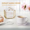 Gold Coasters,Marble Coaster Set for Table Protection,8 Pcs Drink Coasters