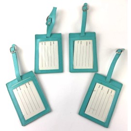 IQ Accessories Lot of 4 Aqua Blue with Sunglasses on Cover Luggage Tags 3"x4.5"