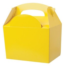 MustBeBonkers Childrens/Kids Party Food Meal Boxes - Plain Colours - Gift Bag Box - 100% Recyclable/Biodegradable (5, Yellow)