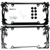 Tropical Palm Tree Chrome Polished License Plate Frame (2 Frames)